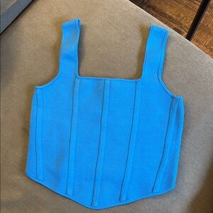 Zara Corset Knit Top Blue - Size Medium